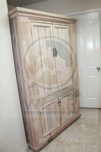 lot 103 image: &nbspFRENCH COUNTRY STYLE SOLID WOOD ARMOIRE WARDROBE CABINET 46W X 69H&nbsp  HEAVY BRING HELP&nbsp