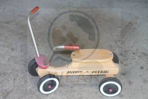 lot 107 image: VINTAGE RADIO FLYER WOODEN RIDE ON&nbsp