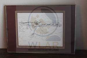 lot 126 image: &nbspARCHITECTURAL SKETCH SIGNED JIM DEHART NUMBERED 202000 IN METAL FRAME 20 W X 14 12H&nbsp