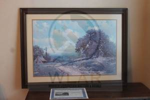 lot 130 image:  TEXAS BLUEBONNETS LIMITED EDITION WALL ART IN WOOD FRAME&nbsp SIGNED W.A. SLAUTER NUMBERED 7571000 WITH COA&nbsp , 34 12W X 25 12H&nbsp