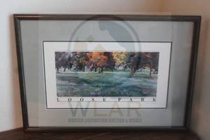 lot 134 image: 1989 LOOSE PARK  WALL ART&nbsp IN WOOD FRAME SIGNED L.HATCHER NUMBERED 28150 , 23 12W X 16 12 H&nbsp