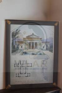 lot 135 image: PAVILION POUR LETUDE DU DEFFIN DE LA BOTANIQUE&nbsp WATERCOLOR WALL ART IN WOOD FRAME WITH GOLD LEAF DESIGN SIGNED EDMOND PAULIN , 26 12W X 34H&nbsp
