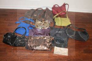 lot 139 image: TOTAL OF 12 ASSORTED DESIGN &amp BRAND PURSES  SEE PICS&nbsp