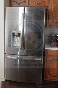 lot 151 image: LG STAINLESS STEEL 3-DOOR&nbsp FRENCH DOOR&nbsp REFRIGERATOR WITH ICEWATER&nbsp MAKER DISPENSER , LFX25991ST02&nbsp