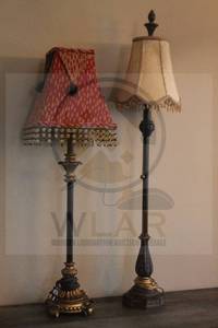 lot 167 image: TOTAL OF 2 VINTAGE TABLE LAMPS WITH BEADED DANGLING SHADES , 33 H &amp 40H&nbsp