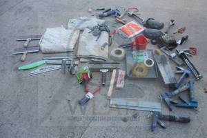 lot 116 image: GENEROUS AMOUNT OF ASSORTED PAINTING SUPPLIES TILE INSTALLATION  MASONARY WORK SUPPLIES SEE PICS&nbsp&nbsp