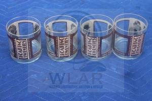 lot 123 image: TOTAL OF 4 MCM ROARING TWENTIES GOLD RIM GLASSES FEATURING IMAGES OF FILM STARS  SEE PICS&nbsp