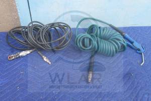 lot 148 image: BLACK&nbsp COMPRESSOR AIR HOSE WITH QUICK CONNECT FITTING &amp&nbsp COMPRESSOR COILED AIR HOSE WITH VAPER AIR BLOW GUN  SEE PICS&nbsp