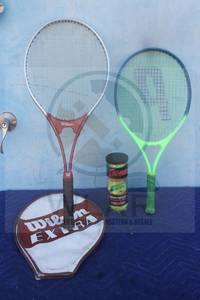 lot 164 image: WILSON &amp PRINCE TENNIS RACQUETS WITH 3- PENN TENNIS BALLS&nbsp