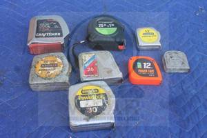 lot 10 image: TOTAL OF 8 ASSORTED BRAND LENGTH&nbsp TAPE MEASURES  SEE PICS&nbsp