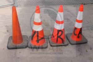 lot 39 image: TOTAL OF 4 SAFETY TRAFFIC CONES , 29TALL&nbsp