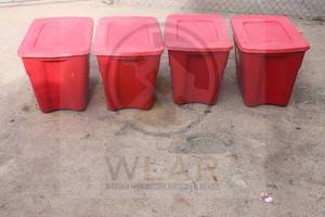 lot 44 image: TOTAL OF 4- MAINSTAY 20 GALLON MULTIPURPOSE LIDDED STORAGE&nbsp CONTAINER TOTES&nbsp