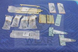 lot 48 image: LOT OF DOOR PULLS &amp HEAVY DUTY HINGES  SEE PICS&nbsp