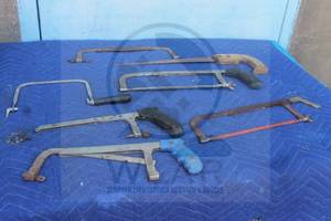 lot 53 image: TOTAL OF 8 ASSORTED BRAND  SIZE HACKSAWS HAND TOOLS  SEE PICS&nbsp