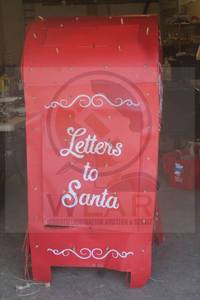 lot 146 image: HOLIDAY LIVING 5FT TALL FREESTANDING MAILBOX SCULPTURE&nbsp LETTER TO SANTA&nbsp WITH CLEAR LED LIGHTS&nbsp