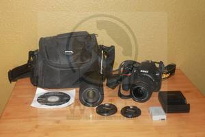 lot 39 image: NIKON D3500 CAMERA WITH NIKKON LENSES AF-P DX NIKKOR 18-55MM  &amp 70-300MM , BATTERY CHARGER AND ULTIMAXX&nbsp CAMERA BAG  SEE PICS&nbsp