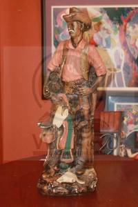 lot 13 image: LARGE CERAMIC WESTERN&nbsp COWBOY SCULPTURE STATUE ,36 H SEE PICS&nbsp