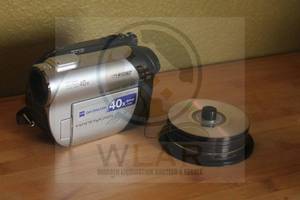 lot 85 image: SONY HANDYCAM DCR-DVD108 WITH LOT OF MINI DVD-R DISC  SEE PICS&nbsp