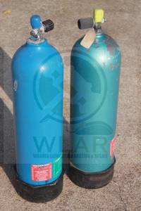 lot 113 image: TOTAL OF 2 FUNN DIVERS TIGER SHARK SCUBA DIVING CYLINDER TANKS&nbsp  SEE PICS&nbsp
