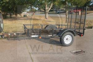 lot 116 image: 2009 CARRY ON TRAILER STEEL MESH SINGLE AXLE UTILITY LANDSCAPE TRAILER&nbsp WITH RAMP GATE ,5 FT. W X&nbsp 8 FT .W X 61H&nbsp