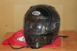 lot 141 image: BELL QUALIFIER MOTORCYCLE BLACK HELMET SIZE L WITH STORAGE BAG&nbsp