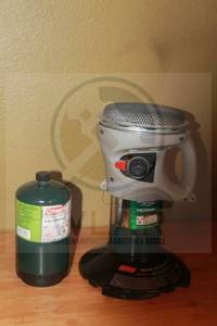 lot 207 image: COLEMAN SPORTCAT CATALYTIC PROPANE HEATER 5035 WITH COLEMAN&nbsp PROPANE WITH STAND&nbsp