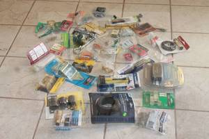 lot 263 image: LOT OF NEW MISC ITEMS  SEWER SEAL,INTERNET GATEWAY , EASY FLO SPOUT,CLAMPS,DOOR HINGES,WATER PRESSURE&nbsp REGULATOR,DOOR PIVOTS ,TIRE REPAIR KIT,SLEEVE ANCHORS,TURNBUCKLE,BOLTS AND MORE  SEE PICS&nbsp