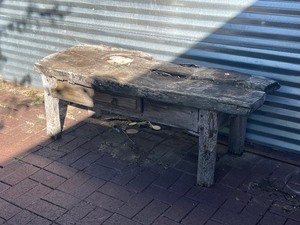 lot 339 image: DRIFTWOOD ONE DRAWER INDOOR  OUTDOOR DECORATIVE BENCH&nbsp