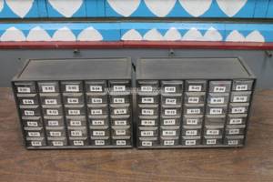 lot 100 image: TOTAL OF 2 - 30 DRAWER STORAGE BINS WITH CONTENTS&nbsp 11 12 W X 5 12 8H  SEE PICS&nbsp
