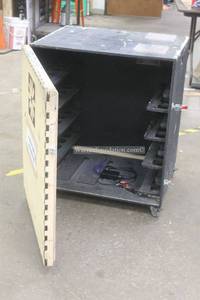lot 108 image: WOOD SCREEN PRINTING&nbsp DRYING CABINET BOX&nbsp ON WHEELS&nbsp