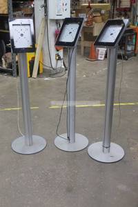 lot 115 image: TOTAL OF 3 FLOOR STANDING TABLET KIOSK STANDS&nbsp