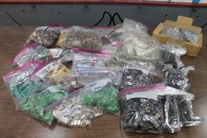 lot 181 image: GENEROUS AMOUNT OF ASSORTED COLLECTION OF ELECTRICAL CONNECTORS WIREWOUND RESISTORS DIP SWITCHES CRYSTAL SOCKETS ROCKER SWITCHES CRYSTAL OSCILLATORS AND MORE&nbsp  SEE PICS&nbsp