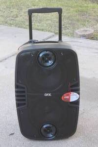 lot 36 image: LARGE QFX DUAL 10 SPEAKERS 10,000W&nbsp &nbspBLUETOOTH WITH LED PARTY LIGHTS , PBX-311&nbsp