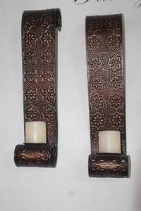 lot 71 image: SET OF 2 TALL WALL SCONCE CANDLE HOLDERS&nbsp ,23 12&nbsp