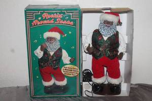 lot 88 image: 1999 CHRISTMAS FANTASY ROCKING AROUND SANTA  ROCK SANTA DANCES TO BRENDA LEES ROCKING AROUND THE CHRISTMAS TREE 17 H&nbsp , IN ORIGINAL BOX&nbsp