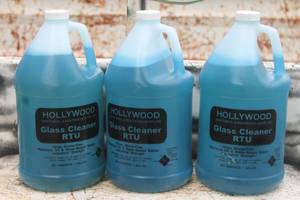 lot 151 image: TOTAL OF 3 HOLLYWOOD JANITORIAL RESTROOM SUPPLIES 1 GALLON GLASS CLEANERS&nbsp