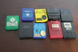 lot 168 image: TOTAL OF 9 MEMORY CARDS FOR SONY PLAYSTATION 1 AND PLAYSTATION 2 VIDEO GAME CONSOLES  SEE PICS&nbsp