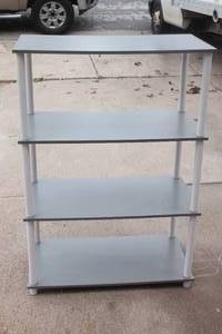 lot 6 image: 4-TIER WOOD SHELVING UNIT , 29.5 L X 16 W X 43H&nbsp