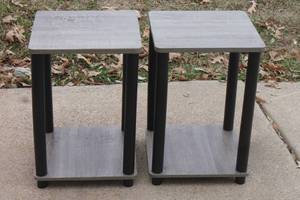 lot 11 image: TOTAL OF 2&nbsp FRENCH OAK GREYBLACK&nbsp 2-TIER END TABLES&nbsp