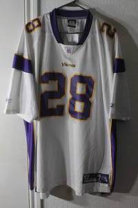 lot 35 image: REEBOK EQUIPMENT AUTHENTIC NFL MINNESOTA VIKINGS PETERSON # 28 JERSEY , SIZE 3XL&nbsp