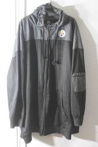 lot 39 image: MAJESTIC STEELERS STARTER BLACK PITTSBURGH STEELERS THURSDAY NIGHT GRIDIRON FULL -ZIP&nbsp HOODED&nbsp JACKET , SIZE 6XL&nbsp
