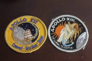 lot 104 image: VINTAGE NASA APOLLO 12 AND APOLLO 13 MISSION PATCHES , 3&nbsp