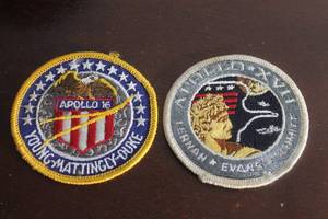lot 105 image: VINTAGE&nbsp NASA APOLLO 16 AND&nbsp NASA APOLO 17&nbsp MISSION PATCHES&nbsp
