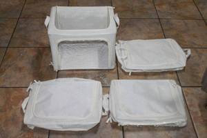 lot 162 image: TOTAL OF 4- FOLDABLE FABRIC&nbsp STORAGE BIN BOXES ORGANIZERS ,&nbsp 17 L X 12 H&nbsp