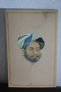 lot 207 image: VINTAGE TURBAN OF AJMER HAND PAINTING ART ON PAPER , 12 X 7 12&nbsp
