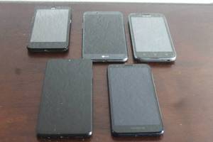 lot 11 image: TOTAL OF 5 ASSORTED BRAND CELL PHONES - LG  COOLPADZTESAMSUNGMOTOROLA&nbsp