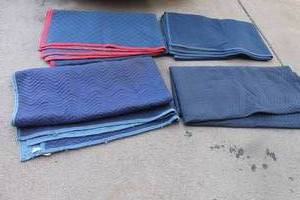 lot 150 image: TOTAL OF 4 BLUE MOVING BLANKETS&nbsp