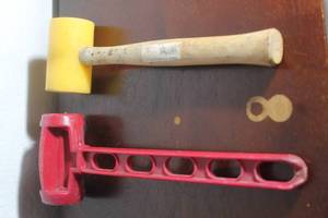 lot 71 image: TOTAL OF 2 PLASTIC TENT PEG STAKE MALLETS&nbsp