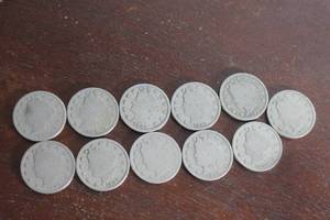 lot 45 image: TOTAL OF 11- 1907 LIBERTY HEAD V NICKELS&nbsp