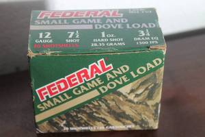lot 26 image: FEDERAL SMALL GAME AND DOVE LOAD 20 SHOT SHELLS&nbsp